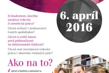 Pozvánka na konferenciu študentov (ŠVOUČ)