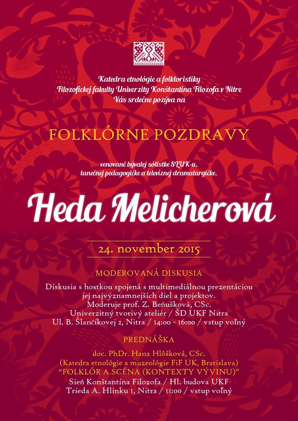 Folklórne pozdravy: Heda Melicherová