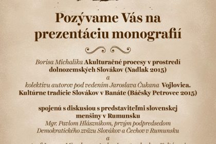 Prezentácia monografií spojená s diskusiou