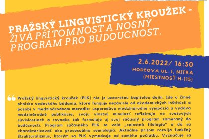 Prednáška: Pražský lingvistický kroužek – živá přítomnost a nosný program pro budoucnost