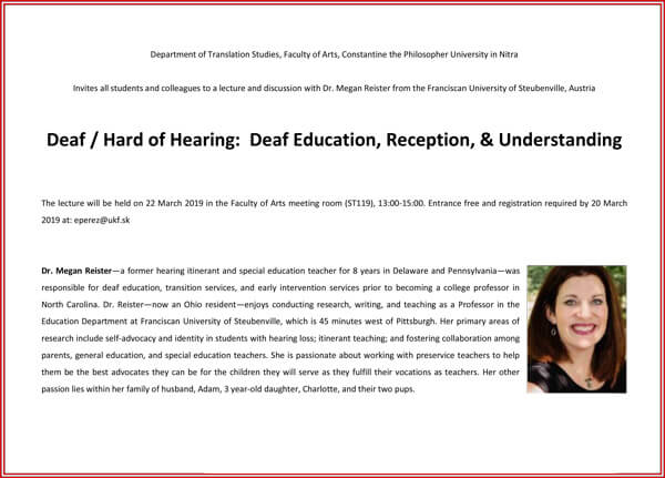 Deaf / Hard of Hearing: Deaf Education, Reception, & Understanding