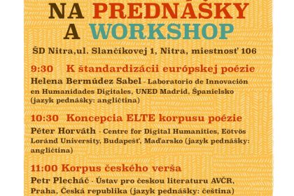 Prednášky a workshop: Poetry Standardization and Linked Open Data