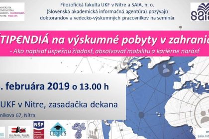 Seminár: Štipendiá na výskumné pobyty v zahraničí