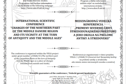 Premeny severnej časti stredodunajského priestoru a jeho okolia na prelome antiky a stredoveku