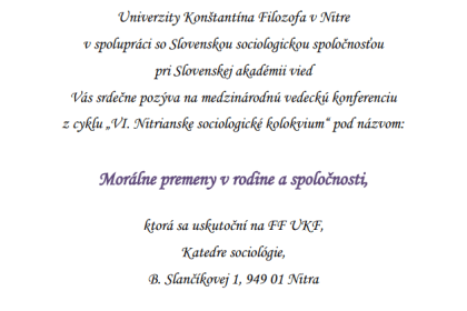 Morálne premeny v rodine a spoločnosti