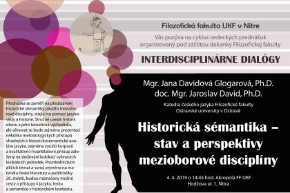 Interdisciplinárne dialógy: Mgr. Jana Davidová Glogarová, Ph.D. a doc. Mgr. Jaroslav David, Ph.D.