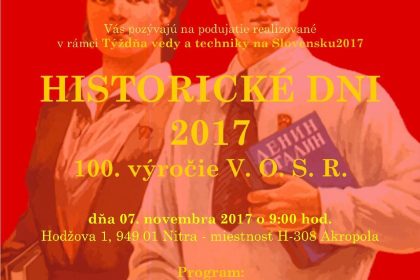 Historické dni 2017 – 100. výročie VOSR