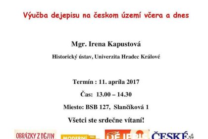 Výučba dejepisu na českom území včera a dnes