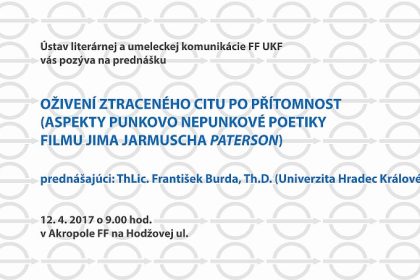 Prednáška: ThLic. František Burda, Th.D.