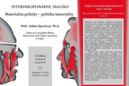 Interdisciplinárne dialógy – PhDr. Adéla Gjuričová Ph.D.