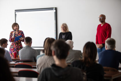 Iveta Radičová a Peter Bárdy na Katedre žurnalistiky a nových médií FF UKF