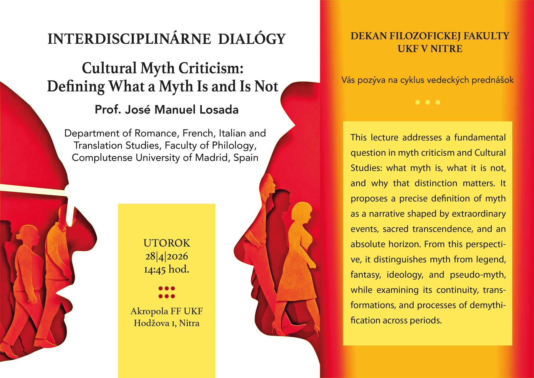 Interdisciplinárne dialógy – prof. José Manuel Losada